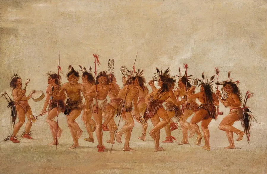 Danse del mendicante, foce del fiume Teton - George Catlin