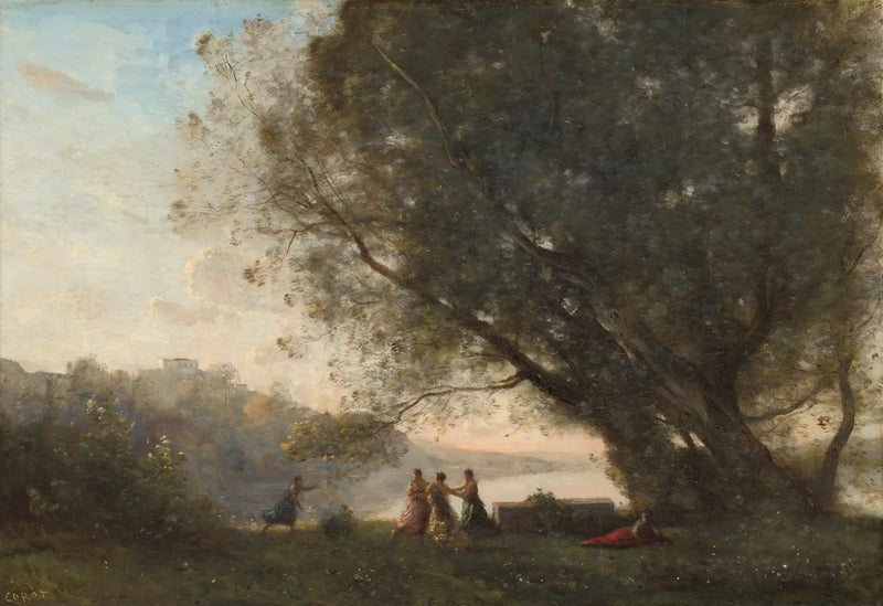 Danza sotto gli alberi sul lago - Jean-Baptiste Camille Corot