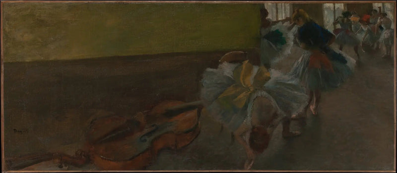 Ballerini nella sala di prova con un contrabbasso - Edgar Degas