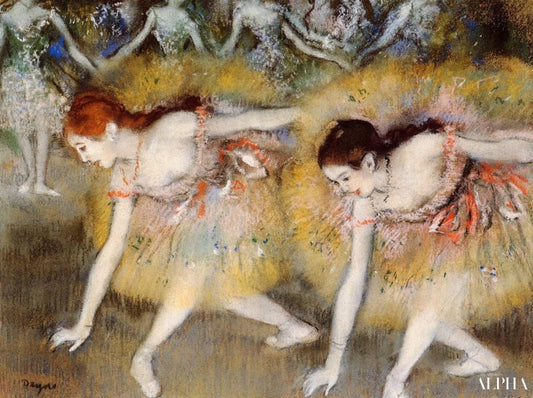 Danseurs penchés vers le bas - Edgar Degas - Reproductions de tableaux et peintures haut de gamme