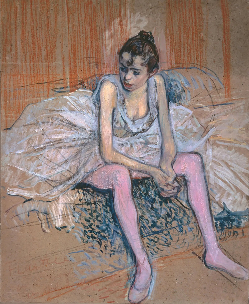 Danza seduta con calze rosa - Henri de Toulouse-Lautrec