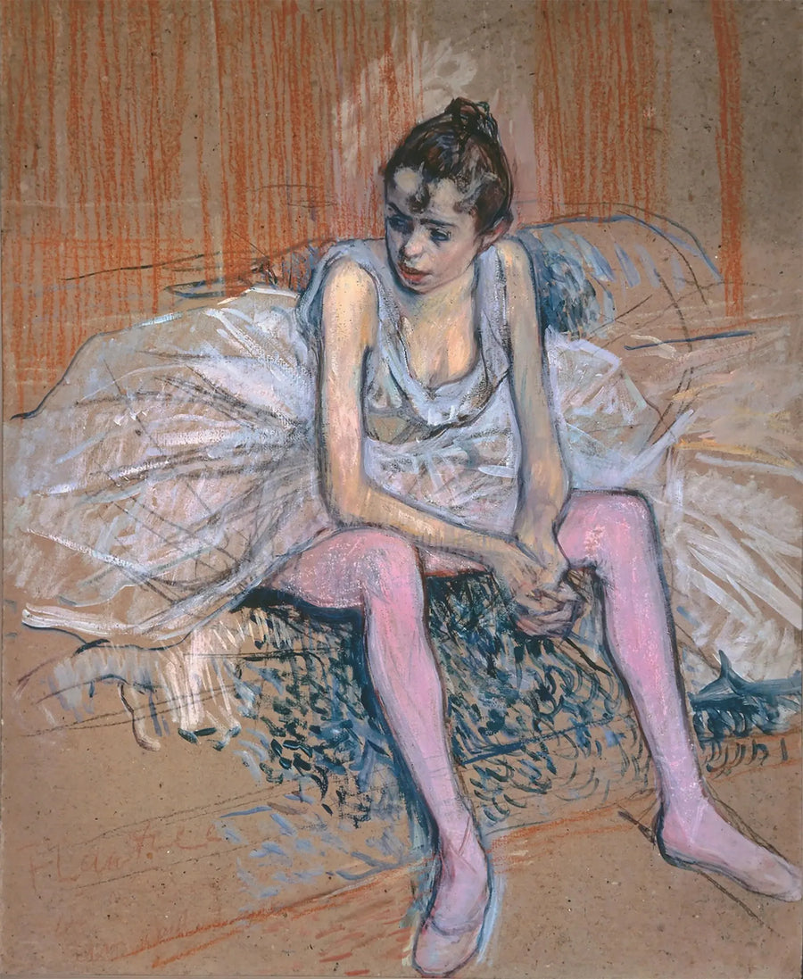 Danza seduta con calze rosa - Henri de Toulouse-Lautrec
