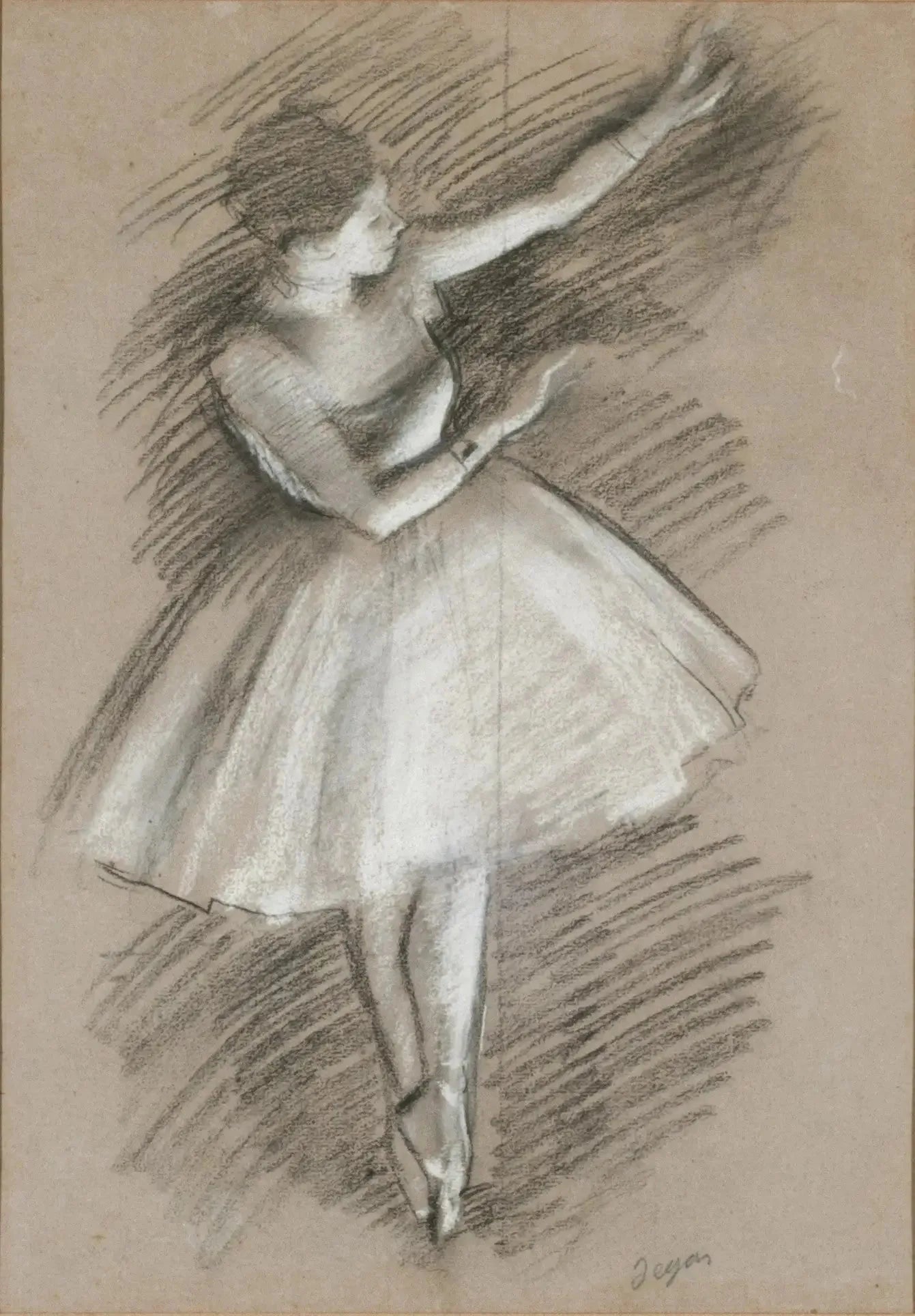 Danseuse en blanc vers 1877 par Edgar Degas – reproduction peinture à l’huile sur toile