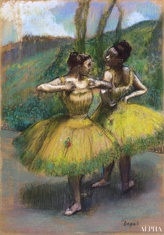 Danseuses jupes jaunes (Deux danseuses en jaune) - Edgar Degas - Reproductions de tableaux et peintures haut de gamme