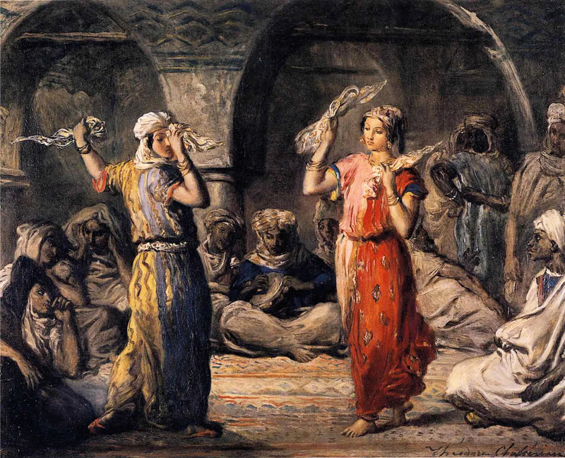 Danseuses mauresques à Constantine (Algérie). La danse aux mouchoirs. - Theodore Chassériau