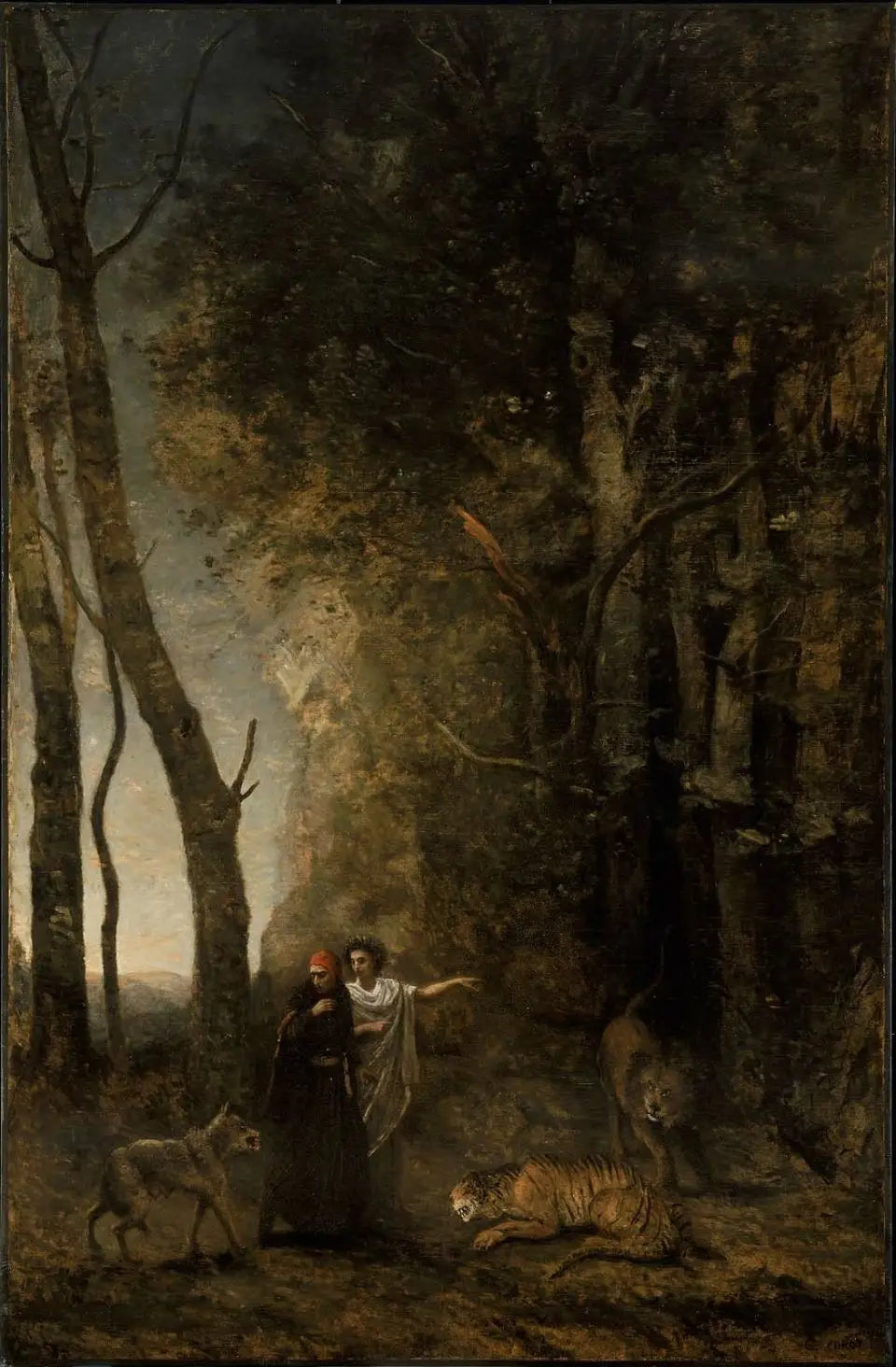 Dante et Virgile - Jean-Baptiste Camille Corot image 1 copie peinte à la main à l’huile