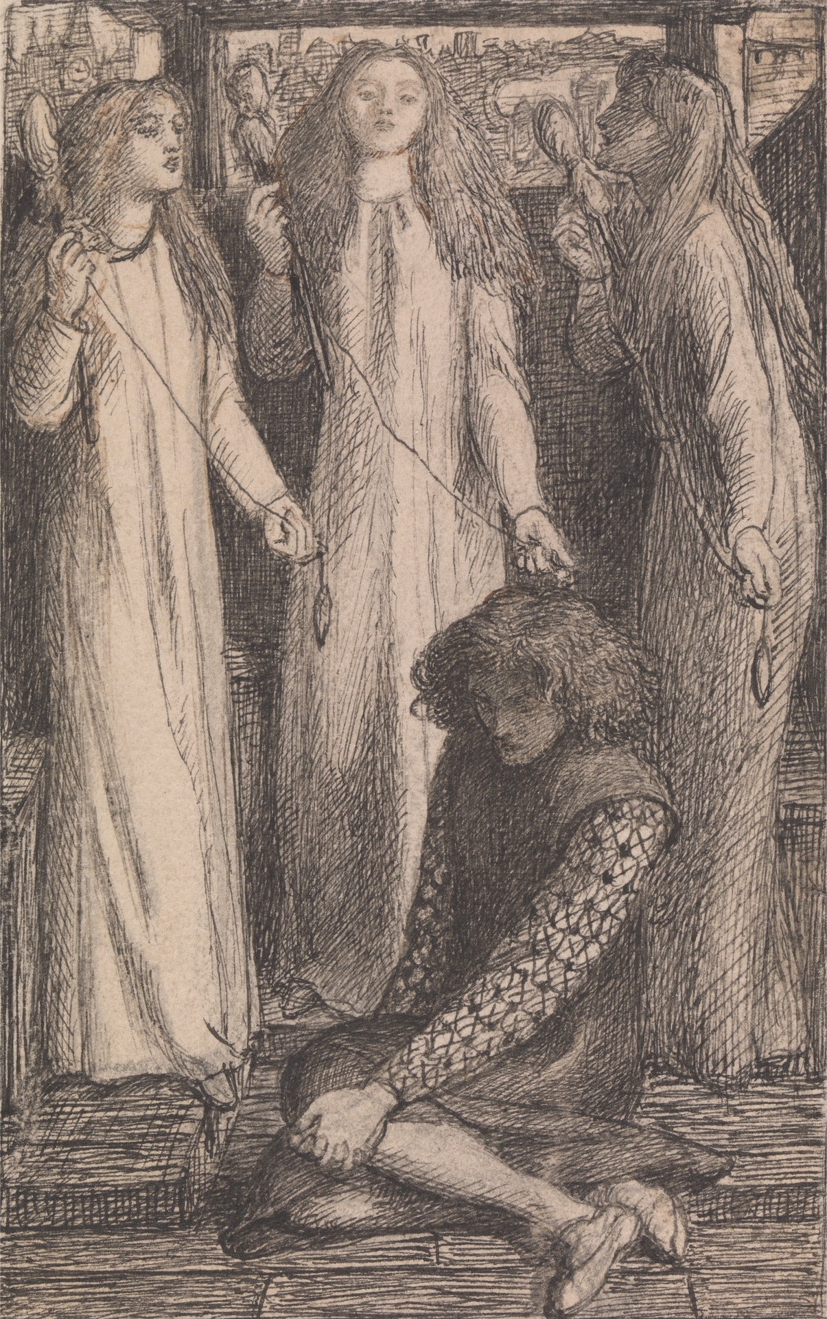 Les Servantes d'Elfen-Mere - Dante Gabriel Rossetti