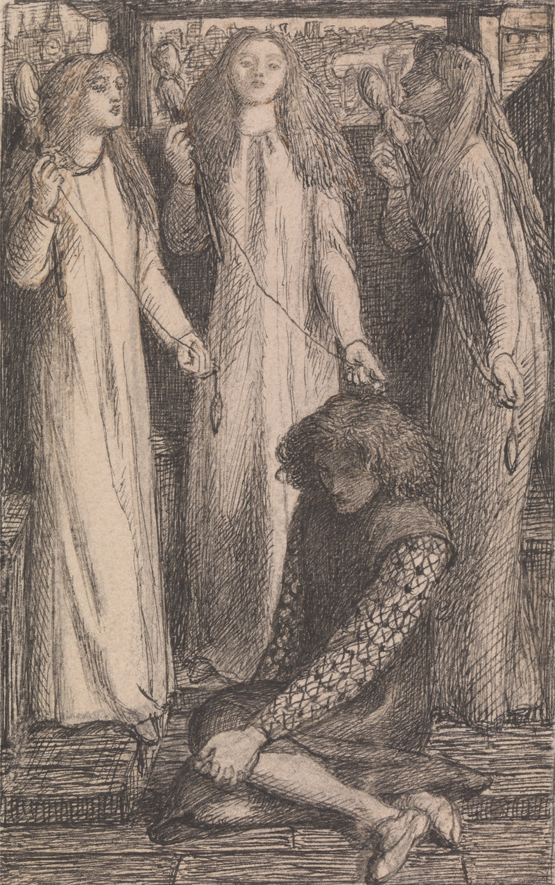 Les Servantes d'Elfen-Mere - Dante Gabriel Rossetti