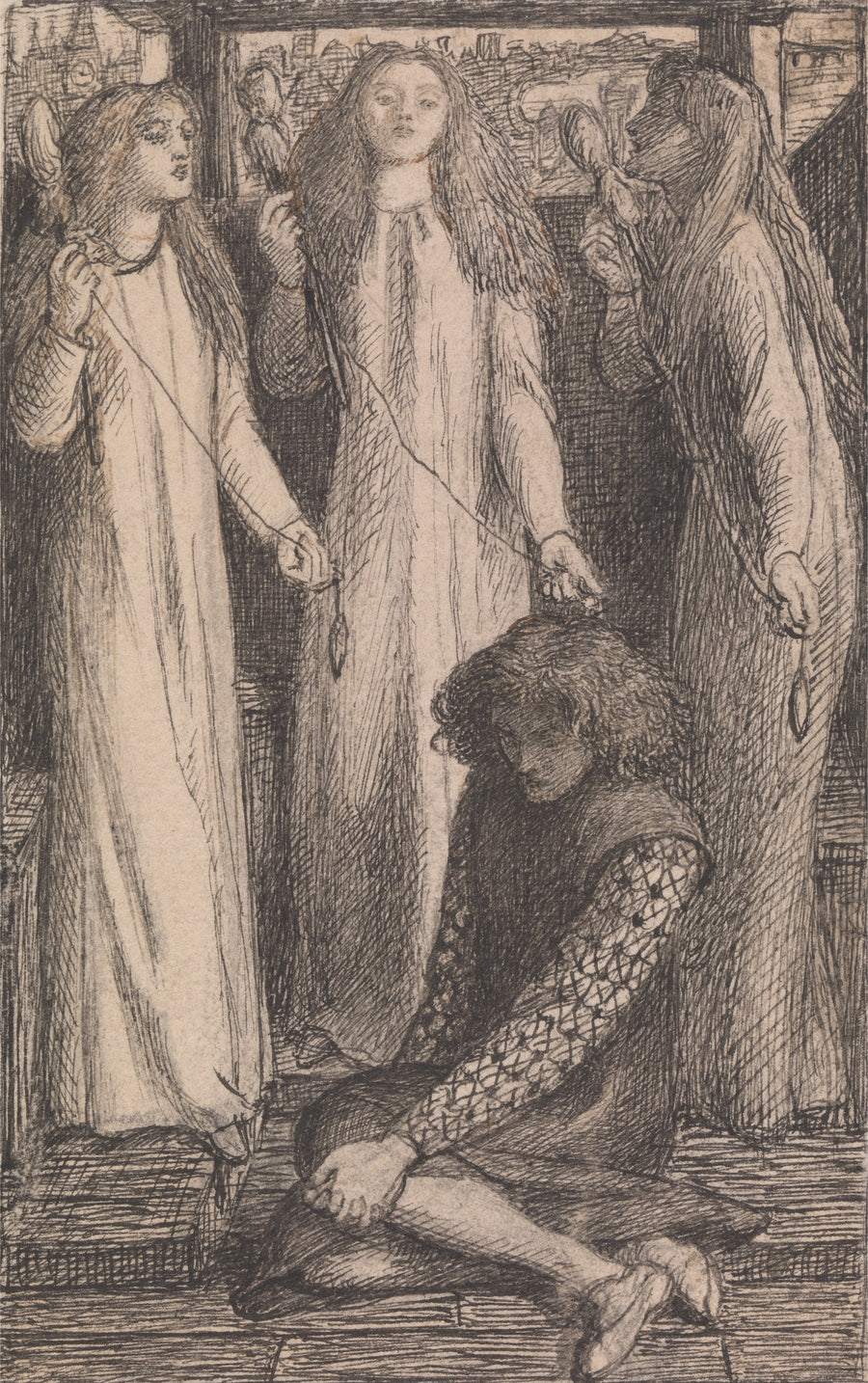Les Servantes d'Elfen-Mere - Dante Gabriel Rossetti