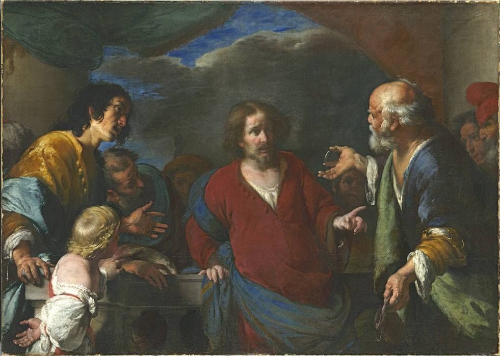 Das Gleichnis vom Zinsgroschen - Bernardo Strozzi image 1 reproduction d’œuvre d’art à l’huile