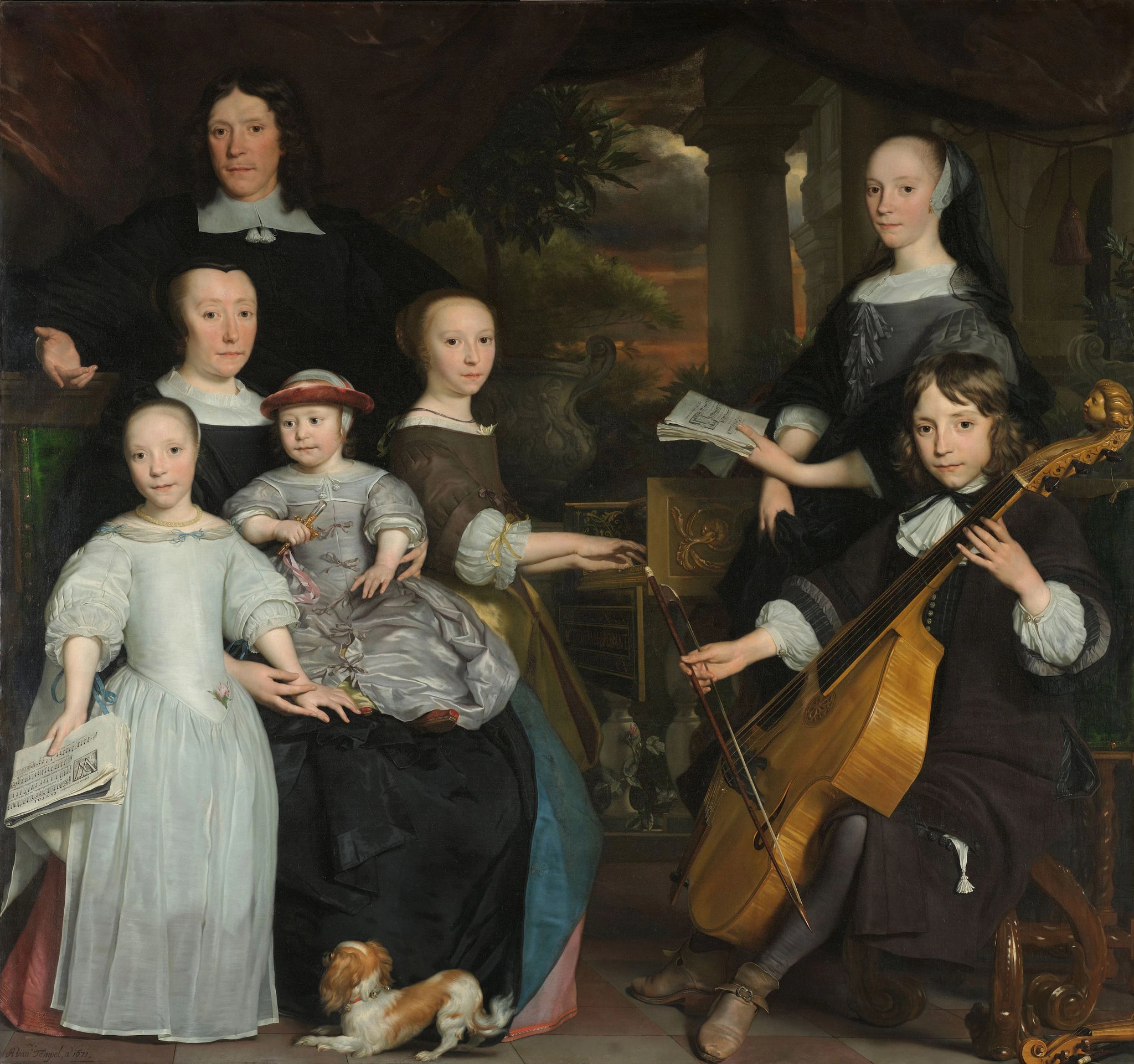 David Leeuw avec sa famille - Abraham van den Tempel