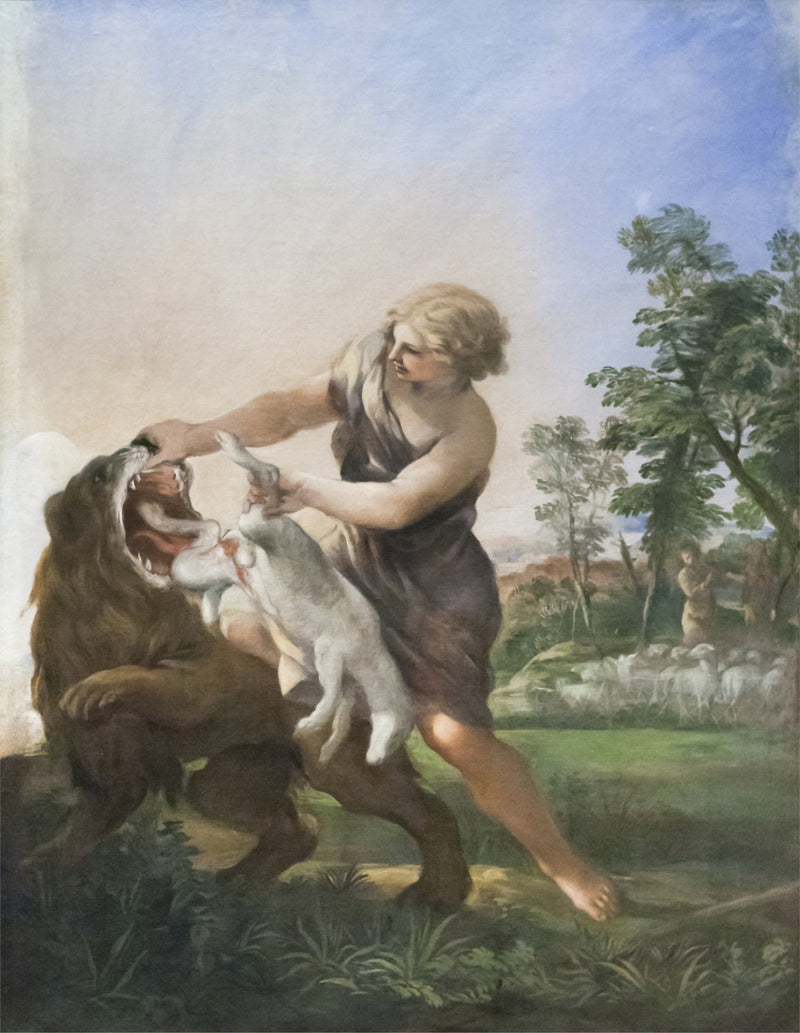 David uccide il leone - Pietro da Cortona