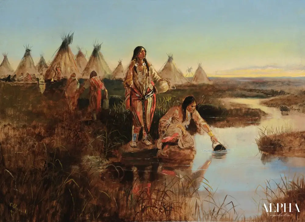 De l'eau pour le camp - Charles Marion Russell - Reproductions de tableaux et peintures haut de gamme