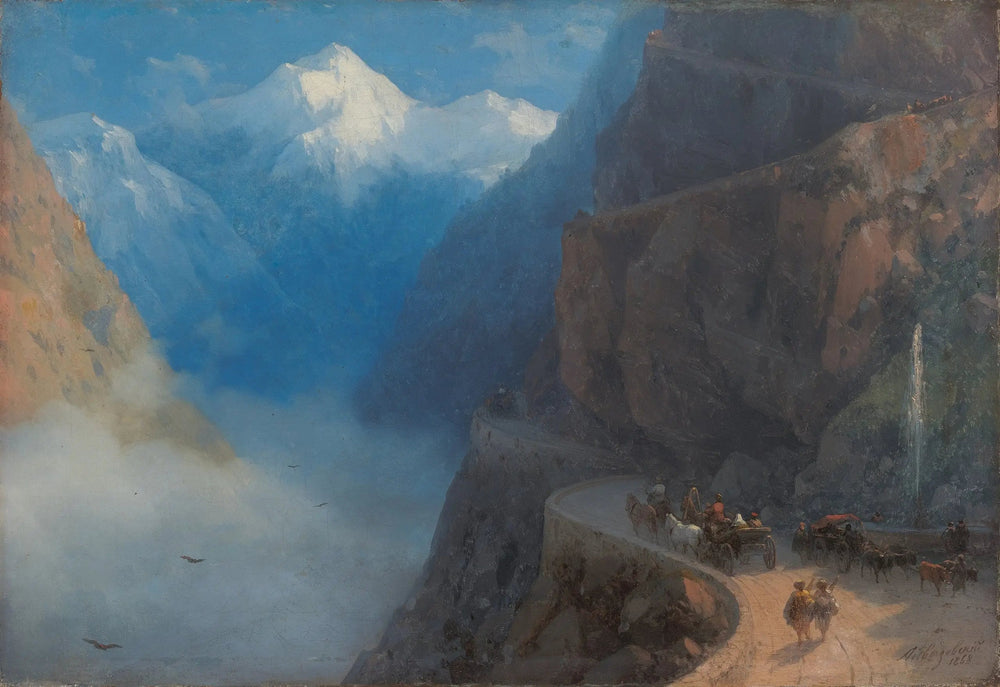 De Mleta à Gudauri - Ivan Aïvazovski image 1 copie peinte à la main à l’huile