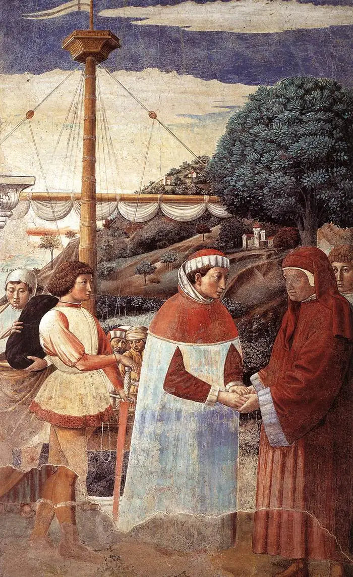 Sbarco a Ostia (scena 5, muro est) - Benozzo Gozzoli