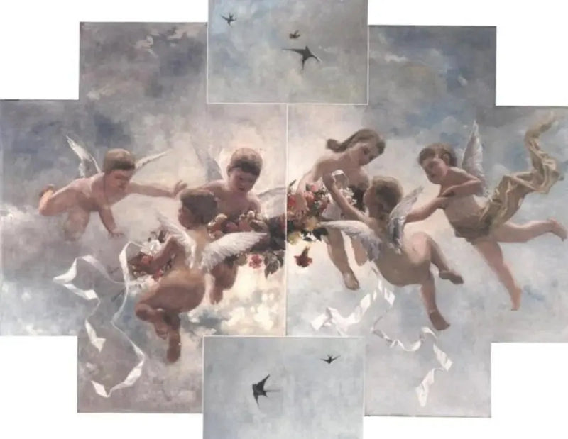 Decorazione del soffitto di putti e uccelli - Piet Mondrian