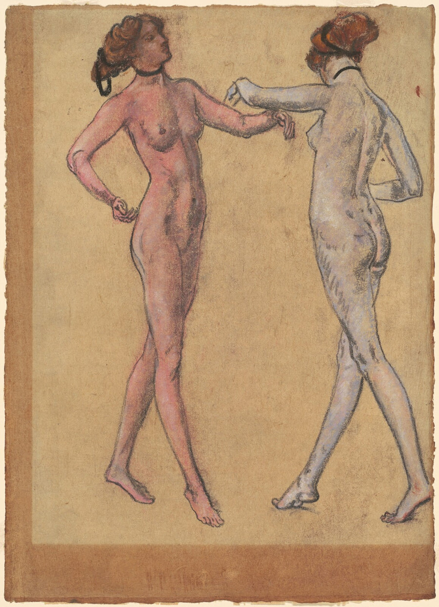 Two Views of a Dancing Nude, Arthur B. Davies, c. 1917-1928 — pastel, National Gallery of Art