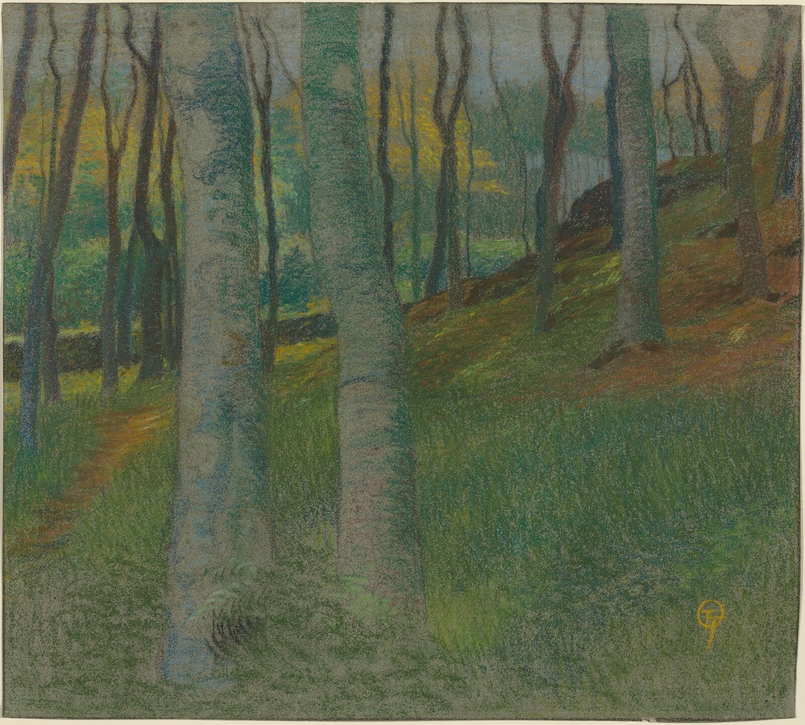 Wooded Landscape, Lucien Ott, c. 1905 — pastel, National Gallery of Art