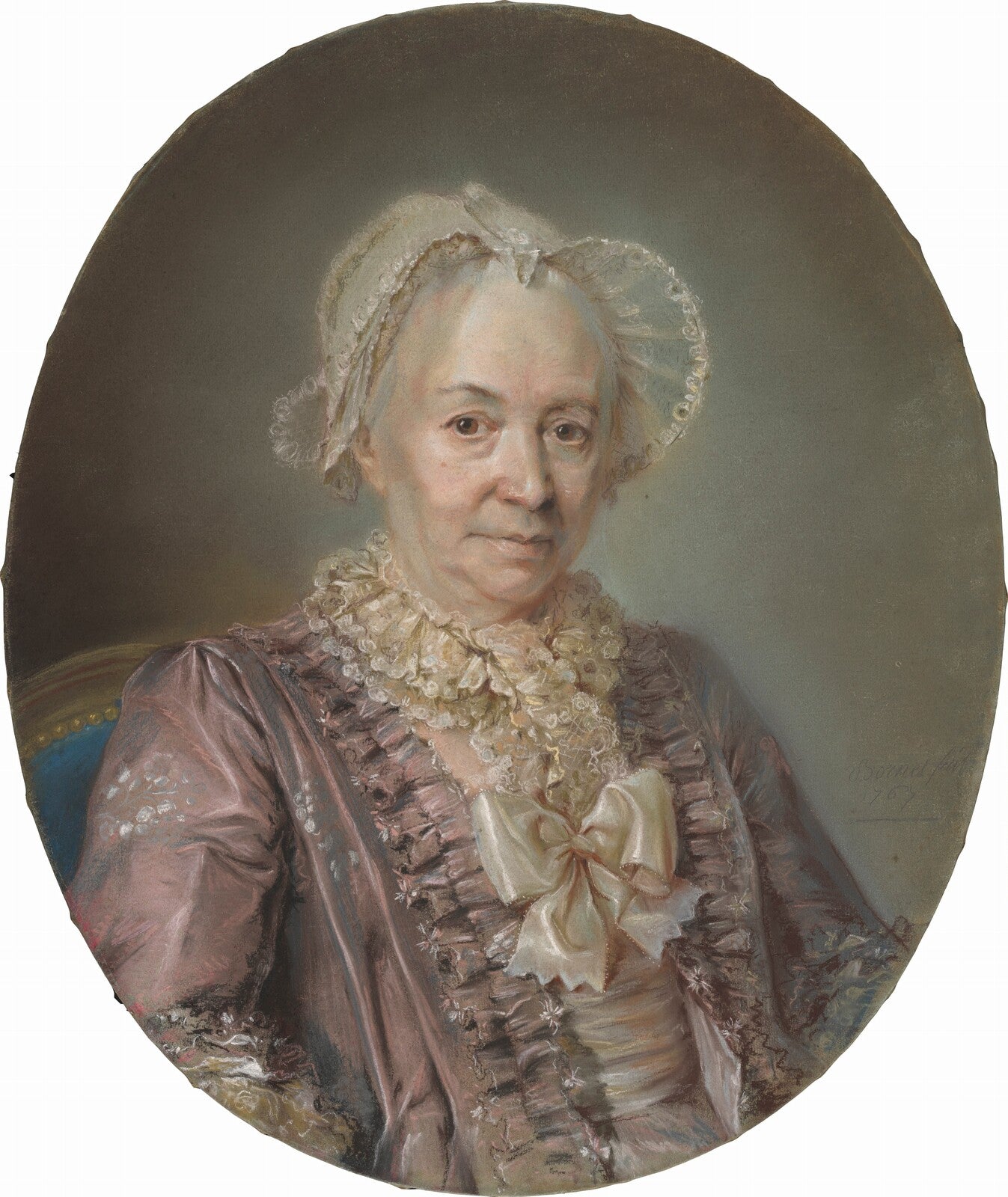 An Elderly Lady in a Mauve Silk Dress, Claude Bornet, 1767 — pastel, National Gallery of Art