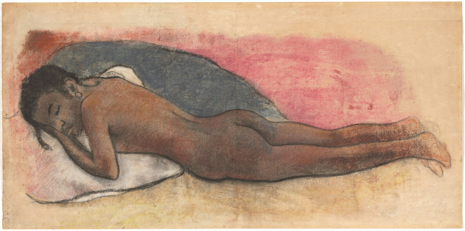 Reclining Nude [recto], Paul Gauguin, 1894/1895 — pastel, National Gallery of Art