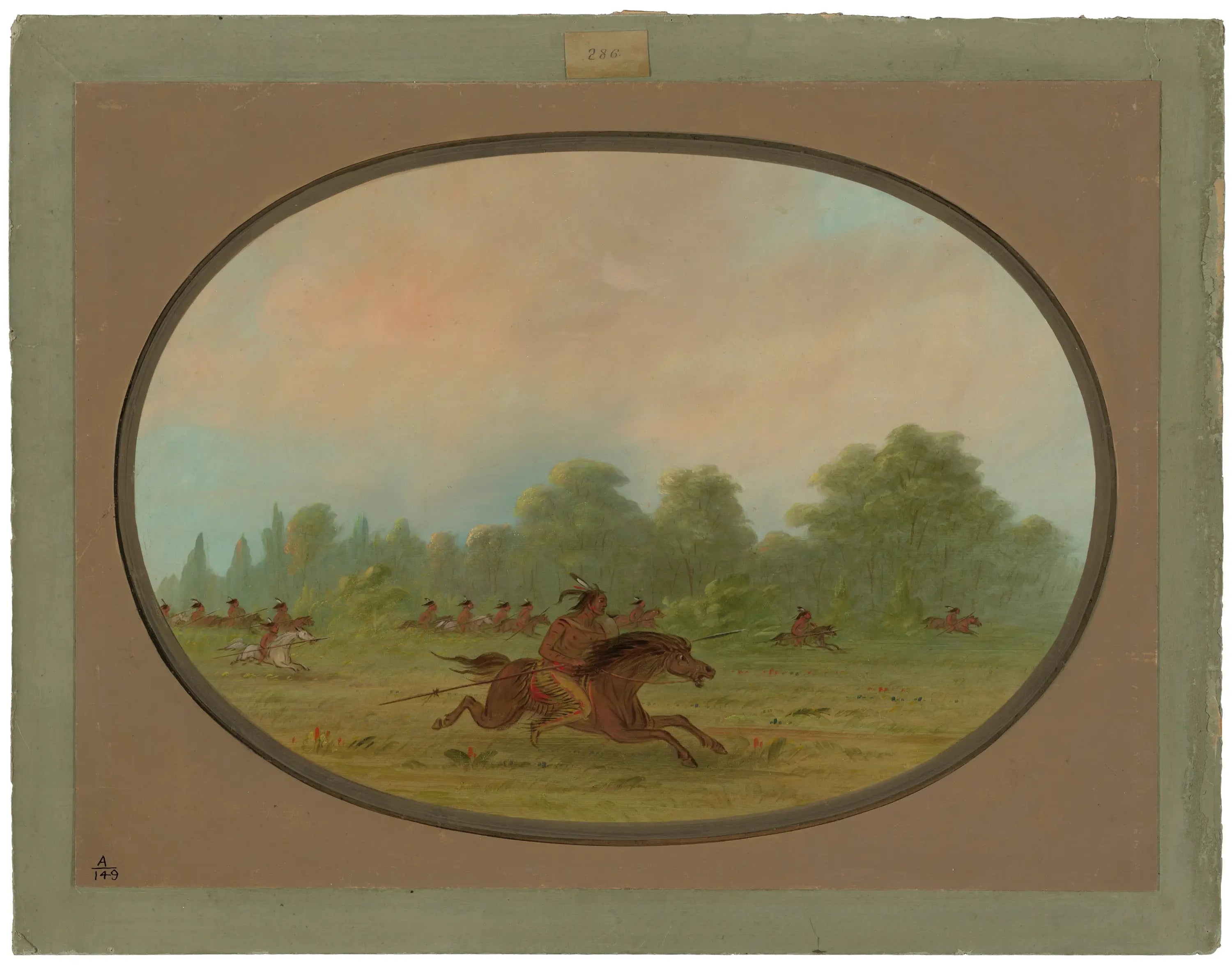 Défilé d’un groupe de guerre camanchee - George Catlin - Alpha Reproduction