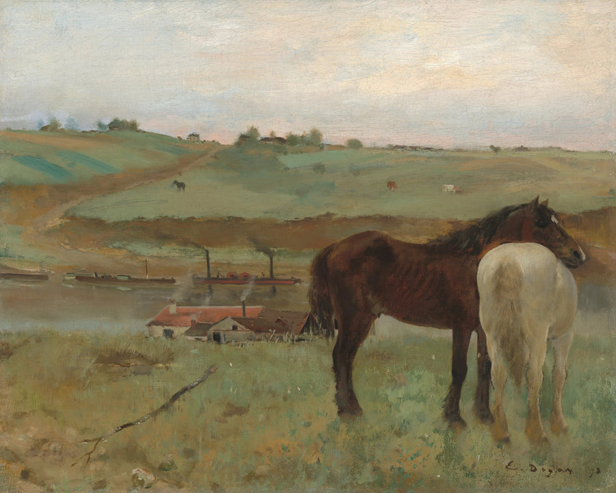 Cavalli in un prato - Edgar Degas