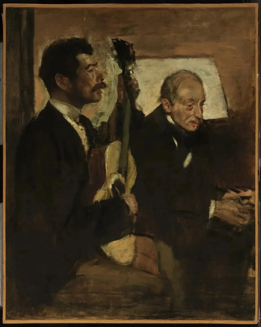 Il padre di Degas che ascolta Lorenzo Pagans suonare la chitarra - Edgar Degas
