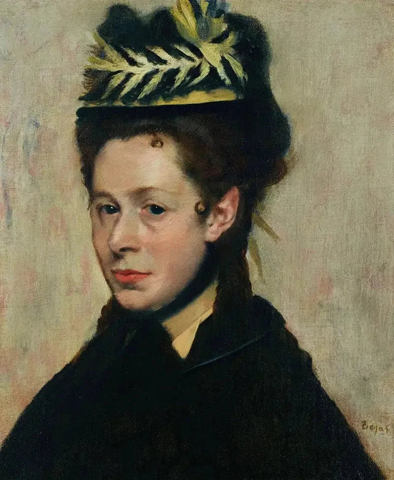 Busto di donna con cappello di piume - Edgar Degas