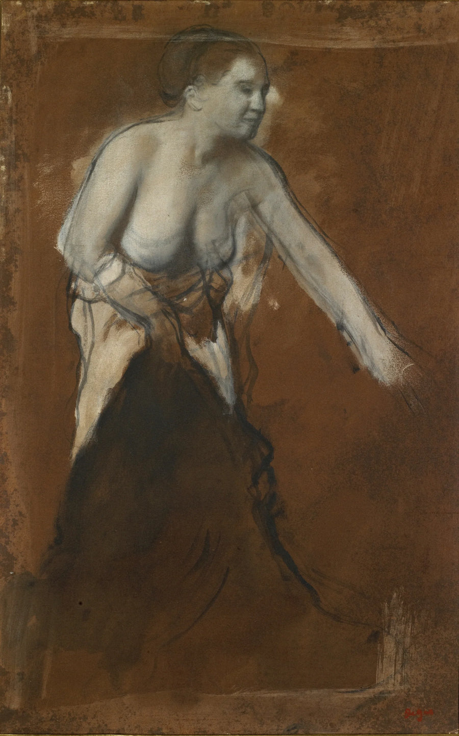 Giovane donna semi-nuda - Edgar Degas