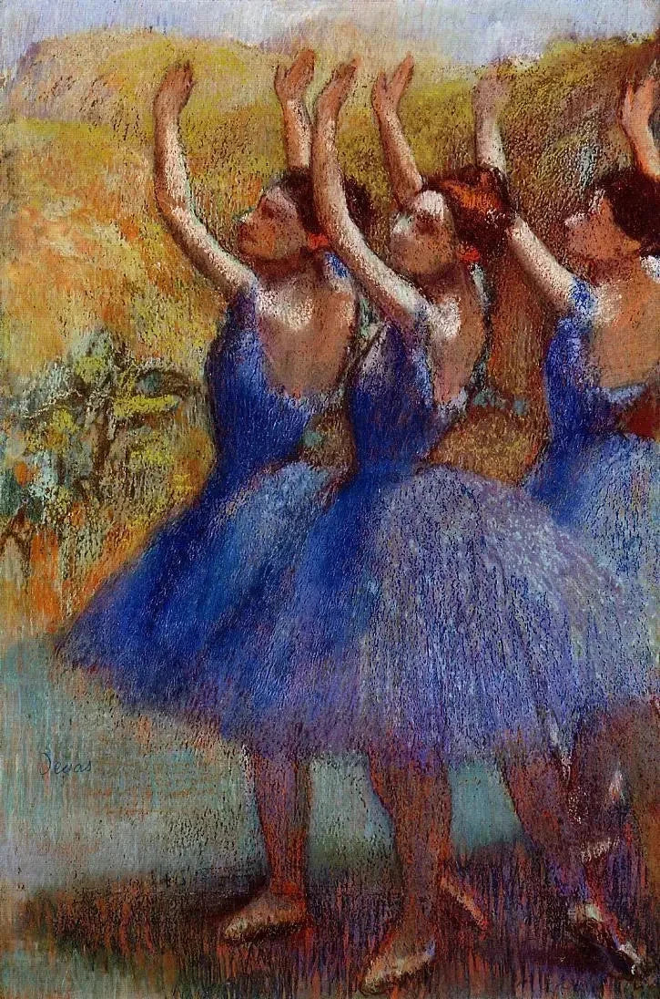 Tre ballerine in tutù viola - Edgar Degas