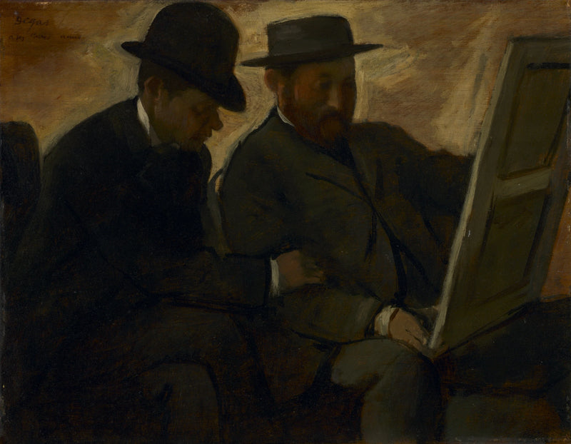 Paul Lafond e Alphonse Cherfils che esaminano un dipinto - Edgar Degas