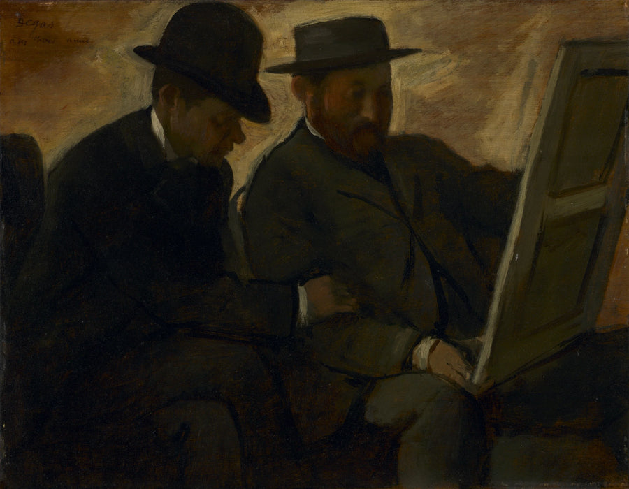 Paul Lafond e Alphonse Cherfils che esaminano un dipinto - Edgar Degas