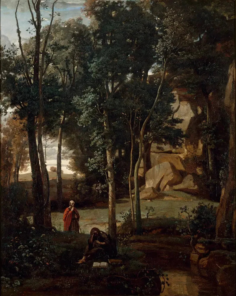 Démocrite et les Abdéritains, paysage - Jean-Baptiste Camille Corot image 1 tableau peint à l’huile sur toile