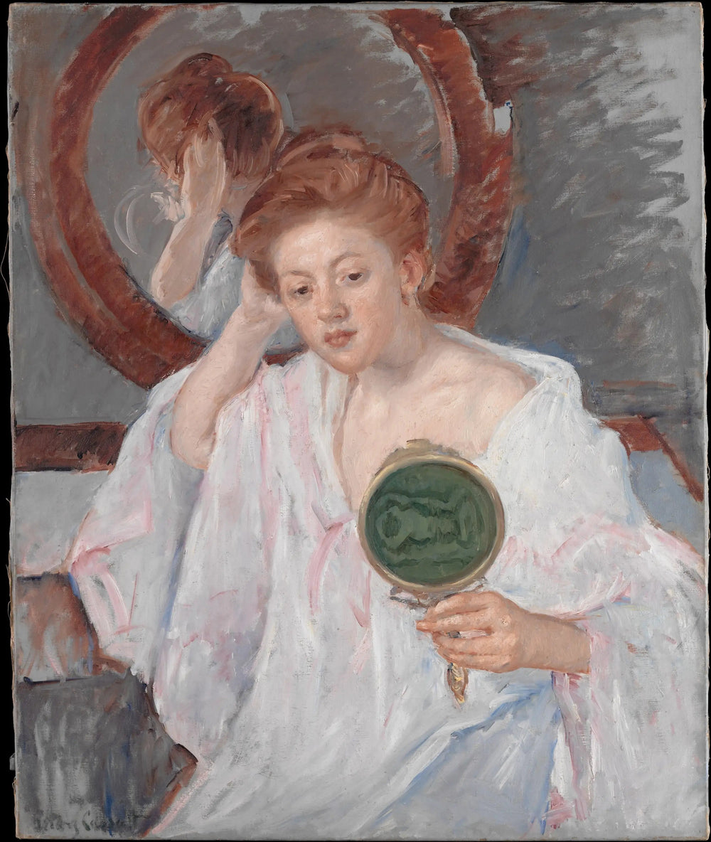 Denise à sa coiffeuse - Mary Cassatt image 1 copie de tableau peinte à la main