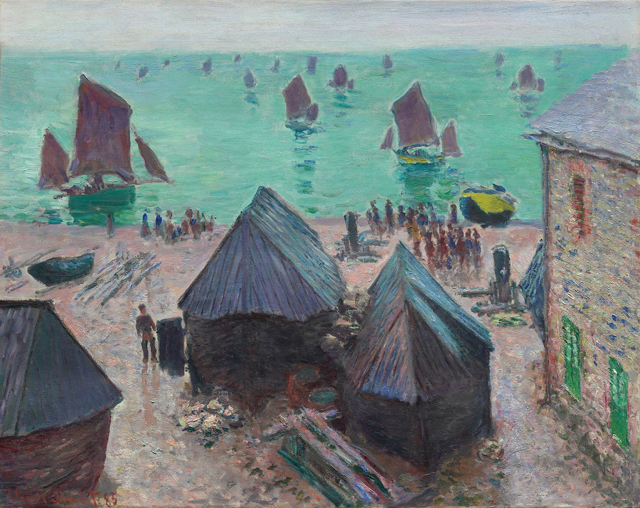 La partenza delle barche, Étretat - Claude Monet