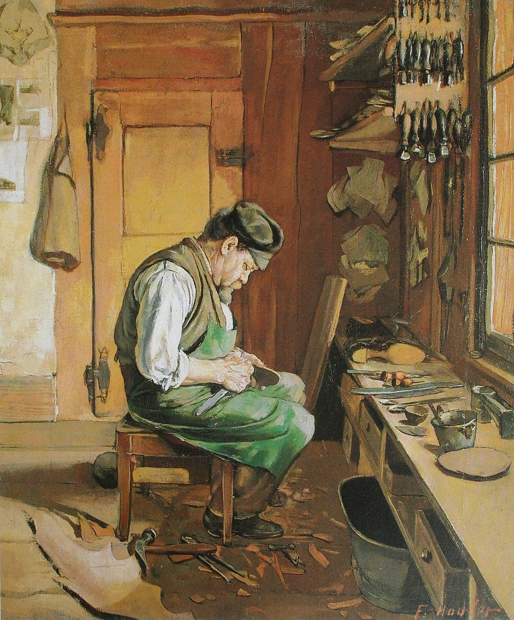 Der Schuhmacher - Ferdinand Hodler image 1 copie peinte à la main à l’huile
