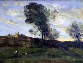 Derniers rayons du soleil - Jean-Baptiste Camille Corot - Alpha Reproduction