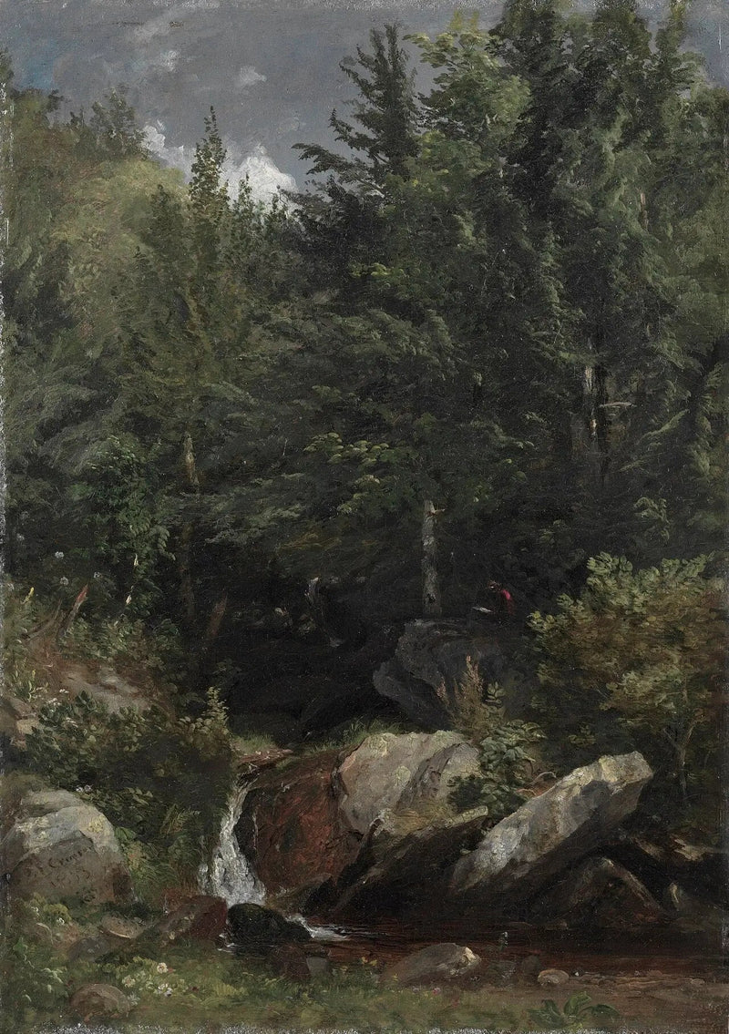 Alberi e un ruscello su una collina - Jasper Francis Cropsey