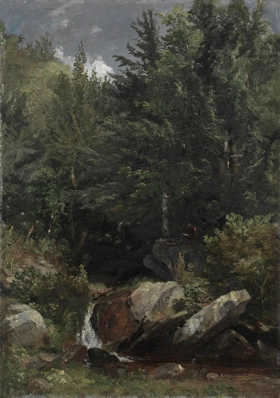 Alberi e un ruscello su una collina - Jasper Francis Cropsey