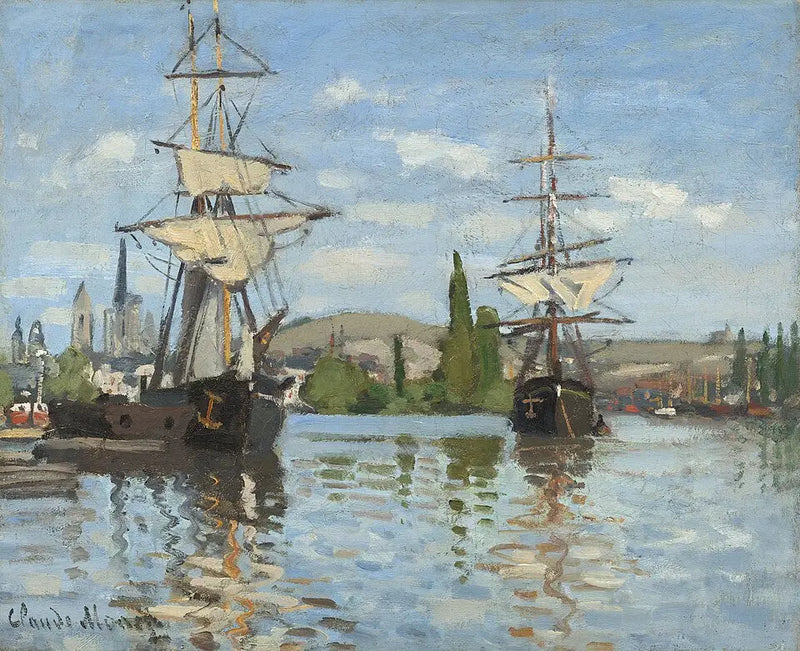 Barche a Rouen sulla Senna - Claude Monet