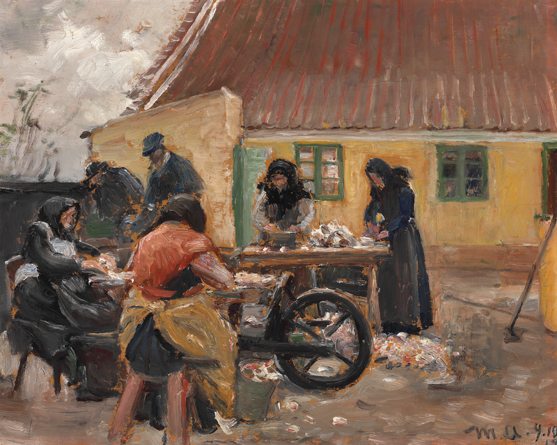 Le donne di Skagen puliscono il pesce. -Michael Peter Ancher
