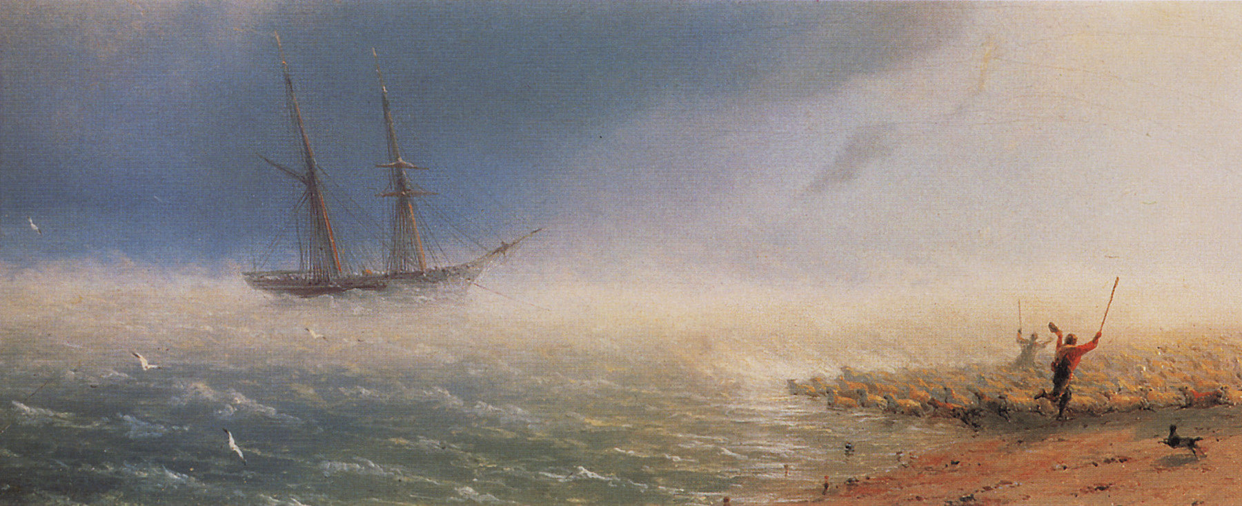 Des moutons poussés par la tempête dans la mer. - Ivan Aïvazovski - Alpha Reproduction
