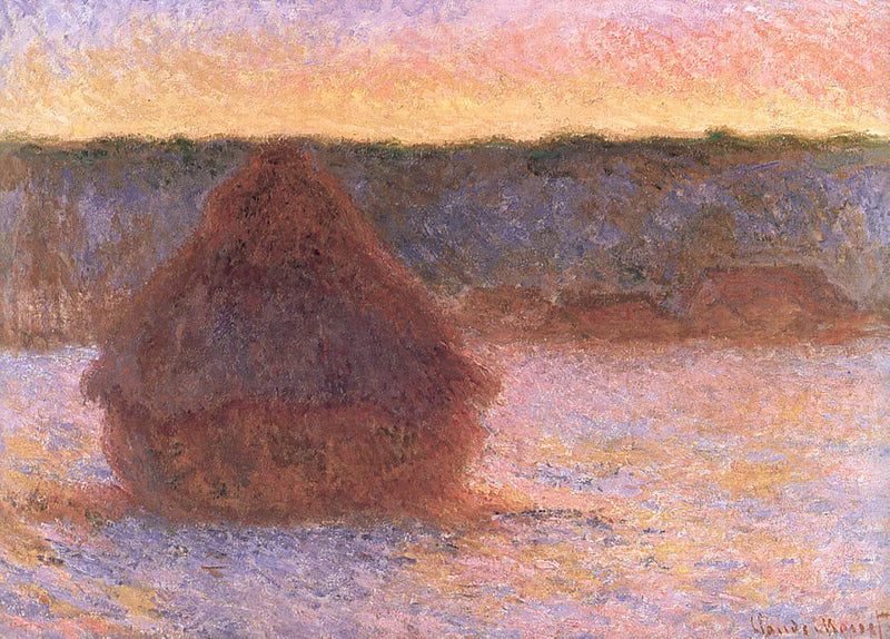 Paglia al tramonto, tempo gelido - Claude Monet