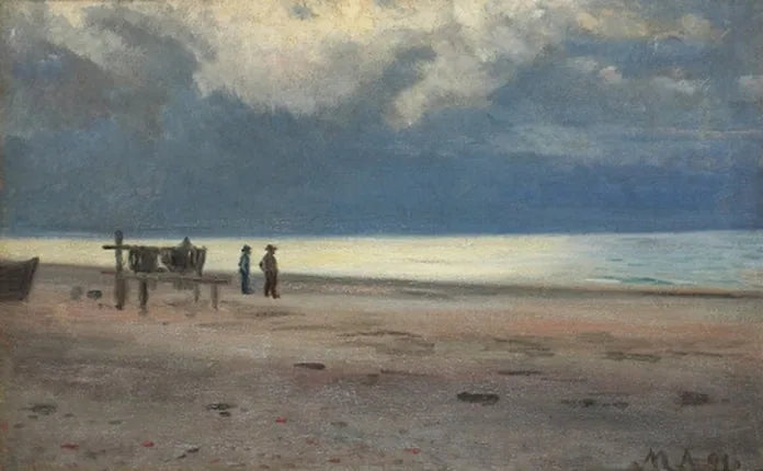 Pescatori sulla spiaggia. -Michael Peter Ancher