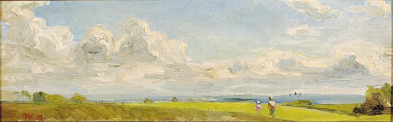 Persone che camminano in un paesaggio estivo. - Michael Peter Ancher