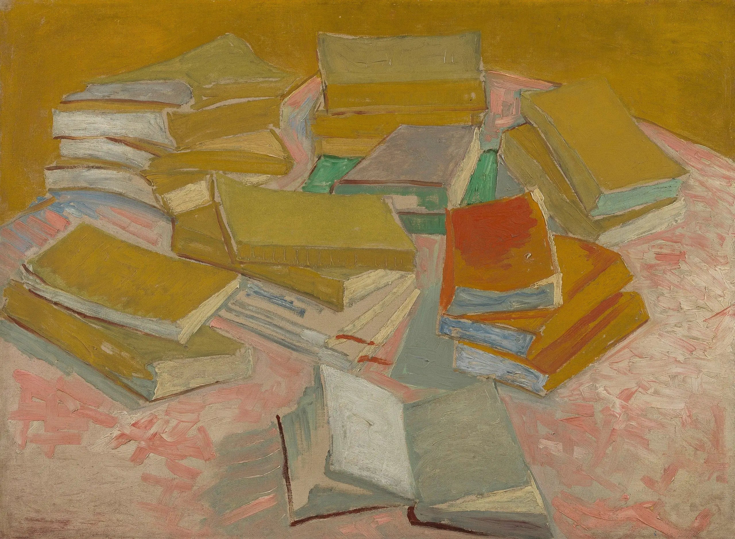 Reproduction du tableau « Des piles de romans français - Vincent van Gogh » par Alpha Reproduction en peinture à l’huile