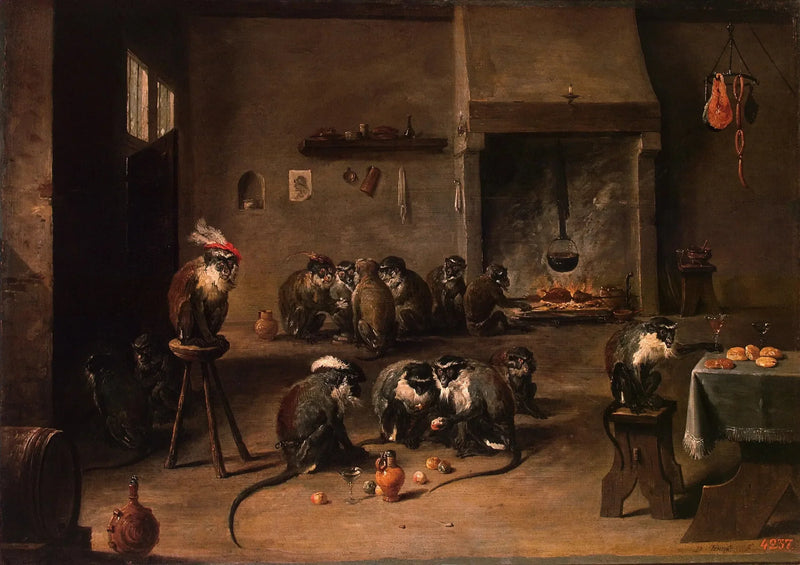 Scimmie in cucina - David Teniers il Giovane