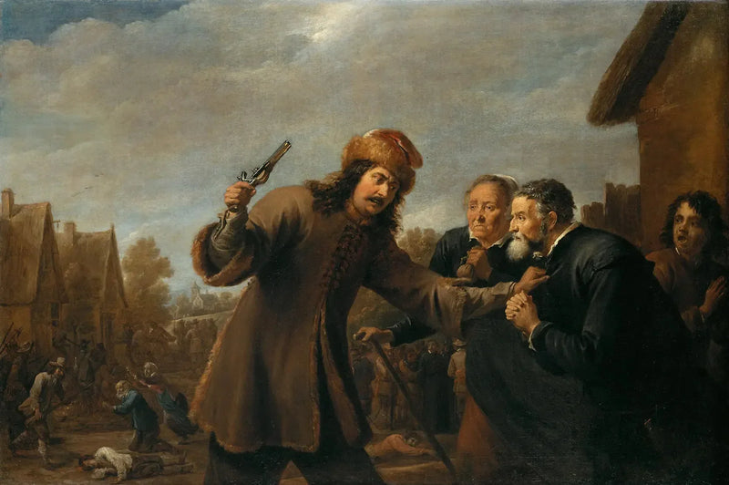 Soldati attaccano un villaggio - David Teniers il Giovane