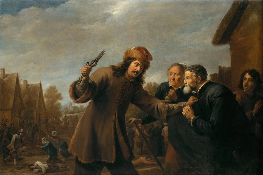Soldati attaccano un villaggio - David Teniers il Giovane