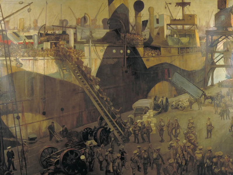 Le truppe si imbarcano a Southampton per il fronte occidentale - John Lavery